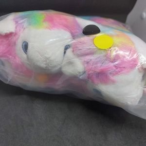 👡 Girls fuzzy illama rainbow slippers